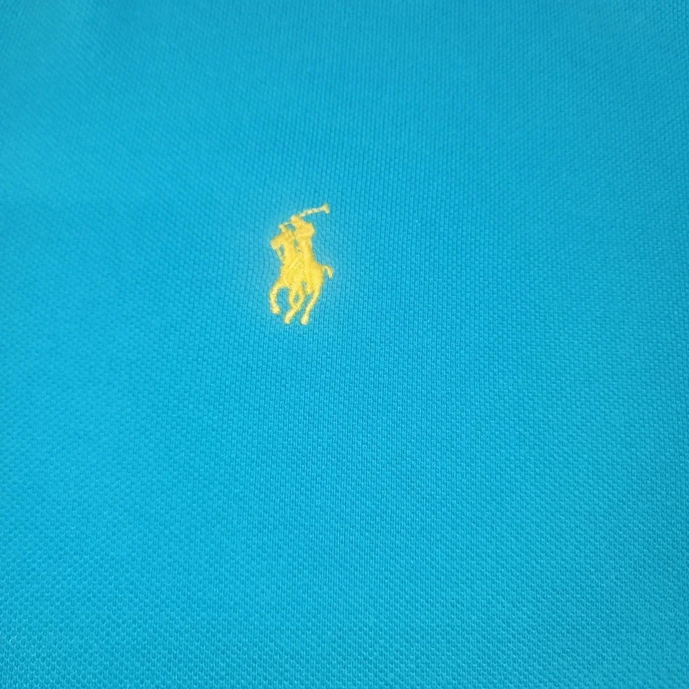 Polo Ralph Lauren Mens XL Blue Short Sleeve Cotton Pique Pony Logo Polo Shirt‎